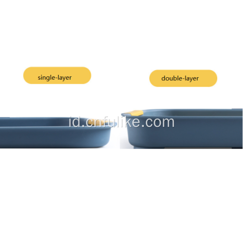 Piring Buah Modern Double Deck Drain Tray